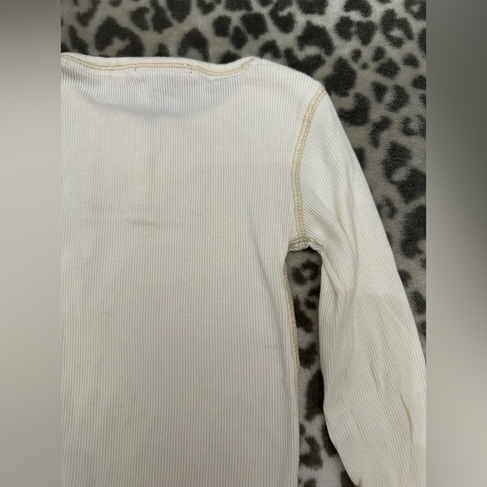 GapKids Ribbed Lace Bib Henley Top in Cream Size XS 4-5 - Picture 16 of 17